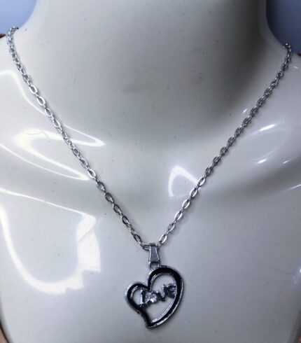 Silver Chain with Love Heart Locket/Necklace Specially Gift for Girls/Women/Boys