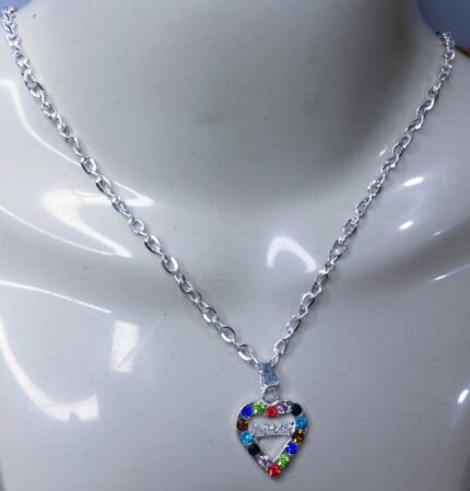 Silver Alloy Chain with Heart Locket / Necklace specially gift for Girls