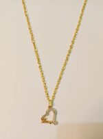 New Golden Alloy Chain with Zircon Love Heart Necklace/Locket/Pendants for Girls/Women/boys/men - Image 2