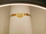 New Fashion Gold Heart Zircon Leather Bracelet for Girls, Women