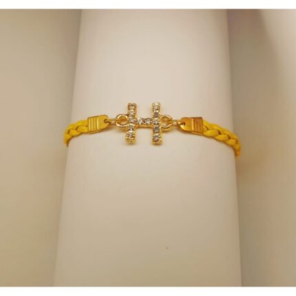 New Fashion A to Z Alphabet Yellow Leather Strap Bracelet / Watch For Girls, Women