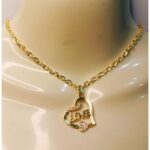 New Golden Alloy Chain with Zircon Love Heart Necklace/Locket/Pendants for Girls/boys - Image 2