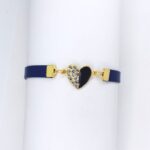 New Fashion Heart Zircon Leather Bracelet For Girl,s (All Color Available) - Image 2