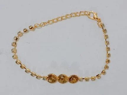 Premium Alloy Golden Zircon Bracelet / Watch for Girls, Women