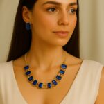 New Choker Necklace Pearl Stone With Earrings / Set for Ladies