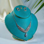 New Stylish Choker Zircon Silver Necklace with Earrings Set - Fancy Jewelry for Ladies - Image 3