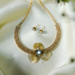 New Golden Jewellery Set Necklace With Earrings / For Ladies - Image 3