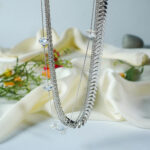 New Trending Korean Stylish Necklace (Silver & Golden) / For Women & Girls