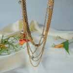 New Trending Korean Stylish Necklace (Silver & Golden) / For Women & Girls - Image 2