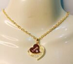 New Alloy Golden Chain with Double Heart Locket/Necklace/Pendants for Girls - Image 2