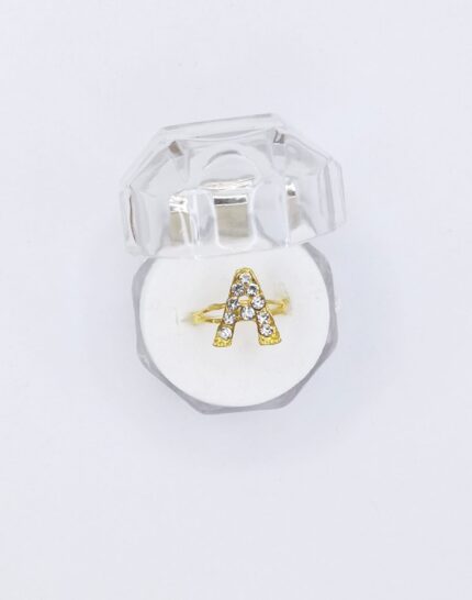 New Style A-Z Alphabet Letter Adjustable Gold Ring,s / For Ladies with Beautiful Gift Box