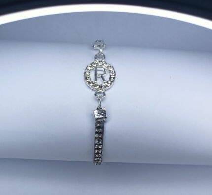 New Fashion Silver Design A to Z Zircon Leather Bracelet For Girl,s & Women