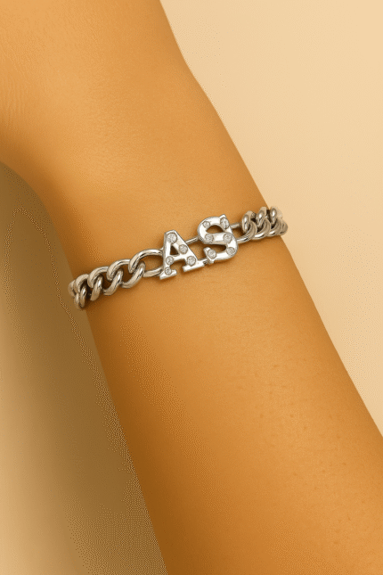 New Silver Heavy Imported Love Chain Bracelet For Men / Boy,s