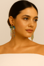 New Stylish Crystal Pearl Dangle Earrings / For Ladies & Women (Girls Accessories)