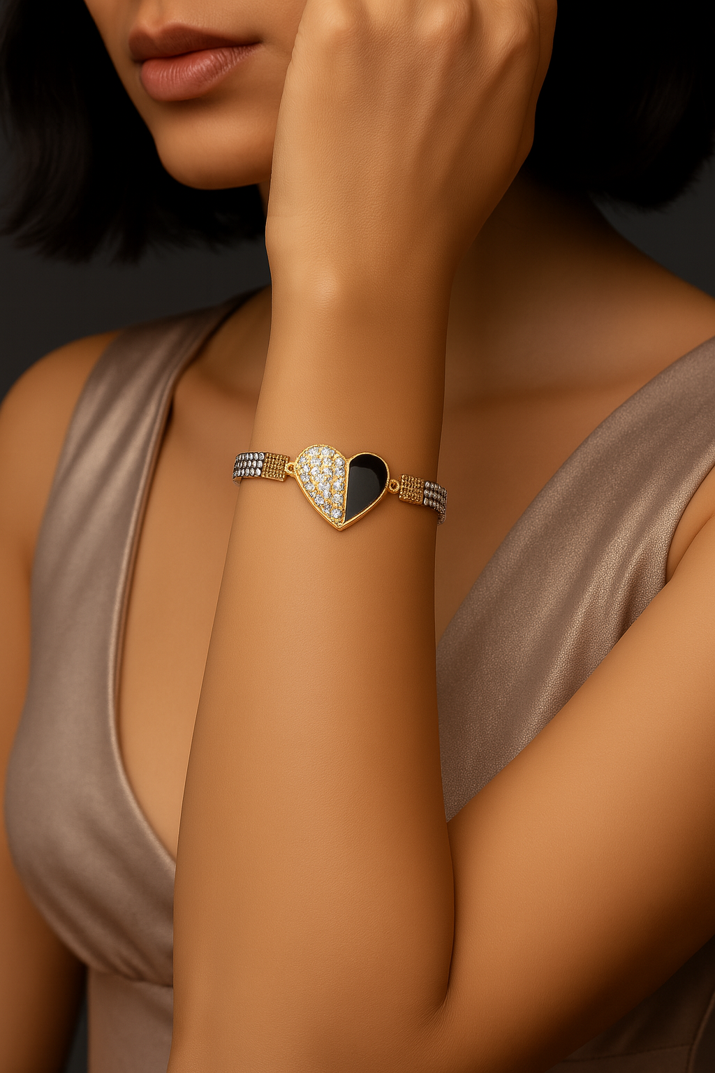 ChatGPT Image Oct 30, 2025, 01_59_29 PM New Fashion Double Heart Bracelet Watch For Girls, Women - Image 1