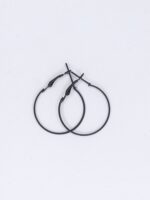 New Simple Round Black Hoop Earring / For Girls or Women - Image 4