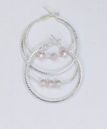New Silver Round Hoop Beads Earring / For Girl,s & Women - Image 2
