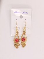 New Stylish Crystal Pearl Drop Earrings / For Girl,s and Women (Ladies Accessories) - Image 2