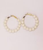 New Fashionable & Stylish Design Pearl Hoop Earrings / For Girl,s and Women - Image 4