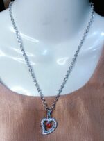 New Silver Chain with Zircon Heart Locket/Pendants/Necklace for girls/women/men - Image 4