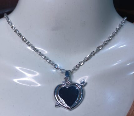 New Silver Chain with Zircon Heart Locket/Pendants/Necklace for Girl,s & Boy,s