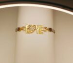 New Fashion Golden Heart Love Zircon Leather Bracelet/Watch For Girls, Women - Image 4