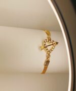 New Fashion Alloy Gold Zircon Heart Bracelet For Girls Women - Image 5