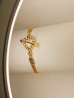New Fashion Alloy Gold Zircon Heart Bracelet For Girls Women - Image 8