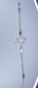 New Classy Silver Heart Zircon Alloy Bracelet For Girls, Women - Image 3
