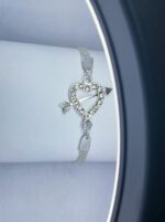 New Classy Silver Heart Zircon Alloy Bracelet For Girls, Women - Image 4