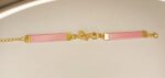 New Classy Zircon Golden Butterfly Pink Leather Bracelet Watch For Girls, Women - Image 5