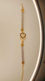 New Fashion Double Heart Bracelet Zircon Leather Strip Bracelet For Girls / Women - Image 4