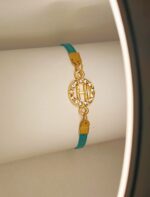 New Classy Gold Round H Design Zircon Bracelet For Girls, Women - Image 4