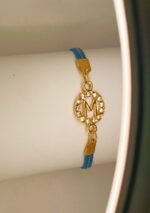 New Classy Gold Round M Design Zircon Bracelet For Girls, Women - Image 3