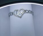 Silver Heavy Imported Chain & Heat Love Bracelet / Watch For Girl,s - Image 3