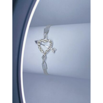 New Classy Silver Heart Zircon Alloy Bracelet For Girls, Women