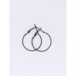 New Simple Round Black Hoop Earring / For Girls or Women - Image 2
