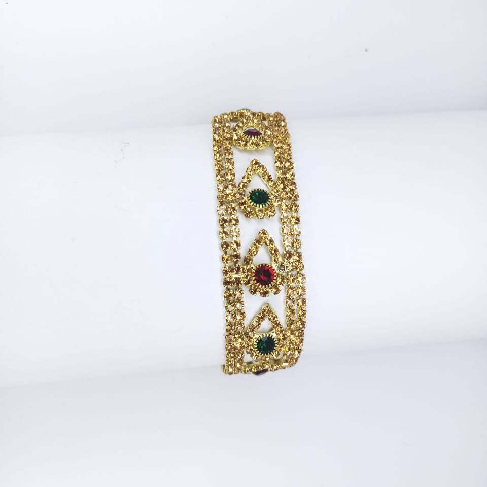 d880d6a6bad4ddded4253b4b7ae4c4b3 New Luxury Golden Plated Zircon Bracelet for Girls / Women - Gift for Your Love Ones - Image 1